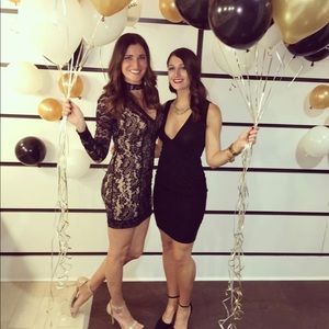 Black long sleeve Lace Bebe Dress